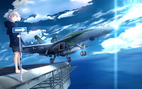 Download Jet Fighter Airplane Anime Military HD Wallpaper by 雪町