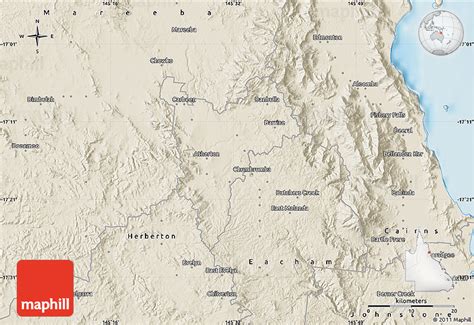 Shaded Relief Map of Atherton