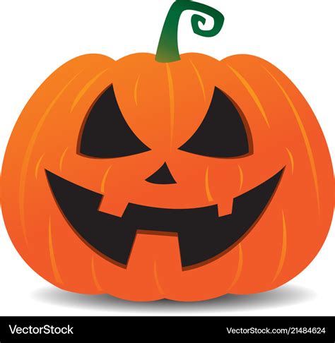 Pumpkin jack o lantern smiley face Royalty Free Vector Image