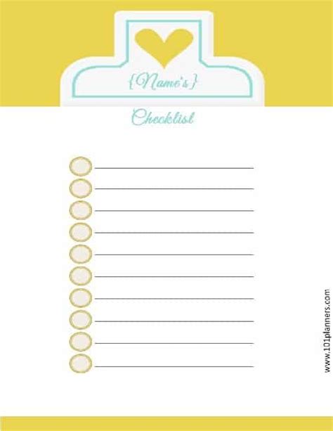 Checklist Template