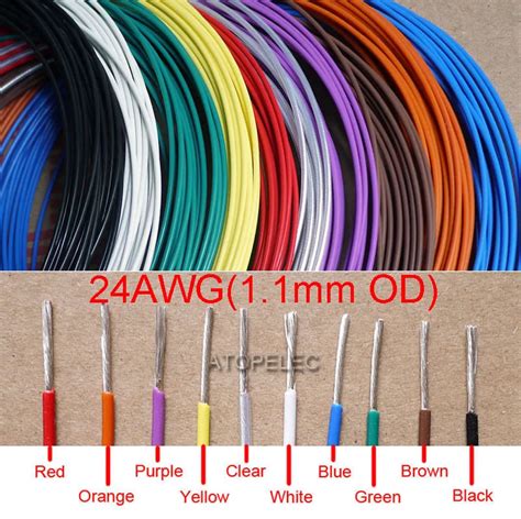 24AWG 1.1mm OD FEP F46 Teflon Wire Silver Plated OFC Cable High ...