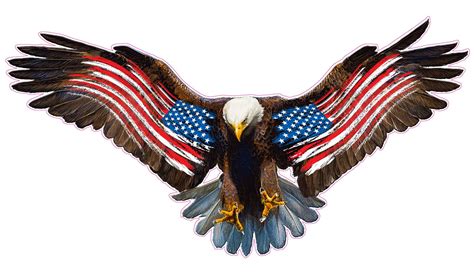 Bald Eagle Worn American Flag Decal