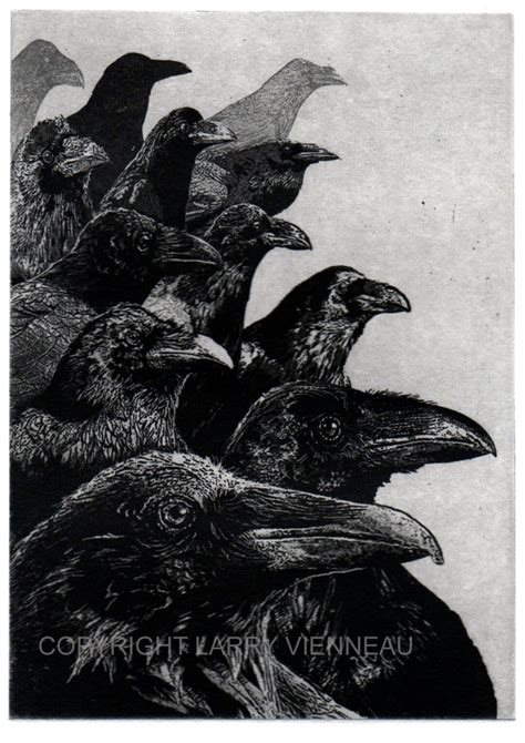 Wall Art, Raven Artwork , Raven, Crow, Etching, Crow Artwork, Raven ...