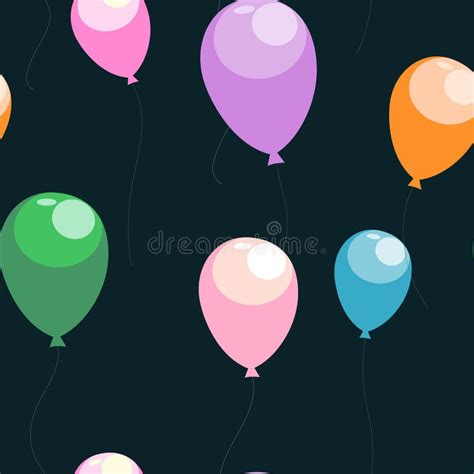 Party Balloons Seamless Light Blue Background Stock Illustration ...