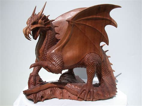 hand carved wooden dragon | Dragon statue, Dragon figurines, Dragon ...