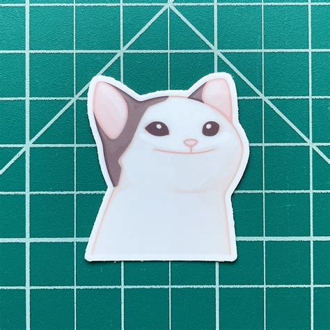 Pop Cat Smile Vinyl Matte Sticker Die Cut Stickers Laptop | Etsy