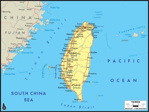 Taiwan On Map - Taiwan Political Wall Map | Maps.com.com : All regions ...