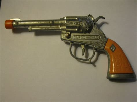 (CG -1) Vintage Toy Cap Gun: Halco Silver Pistol w/ Orange & H Diamond ...