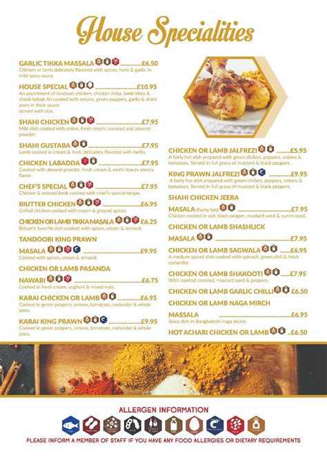 Menu at Balti House Indian Restaurant, Spilsby