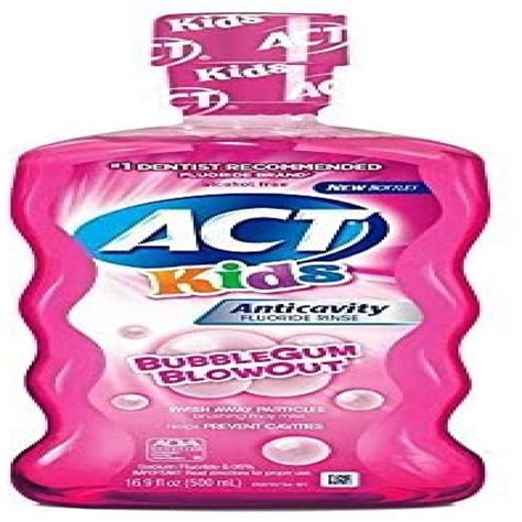 ACT Kids Anticavity Fluoride Mouthwash, Bubble Gum Blow Out 16.9 Oz ...