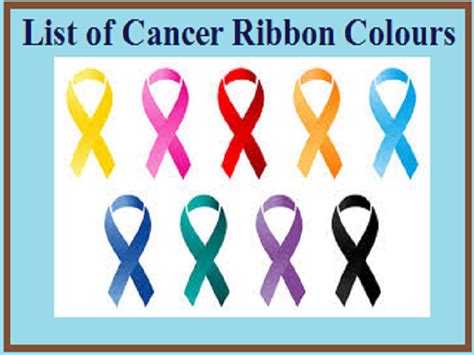 Cancer Colors Chart Printable