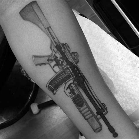 75 AR 15 Tattoo Ideas For Men - Rifle Designs