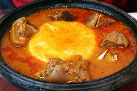 Pepper soup with goat meat and fufu at Papaye Restaurant, … | Flickr