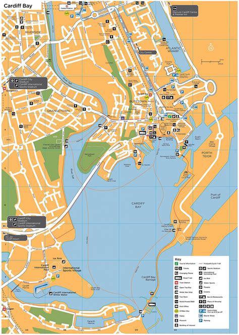 Printable Street Map Of Cardiff, Wales | Hebstreits Sketches pertaining ...