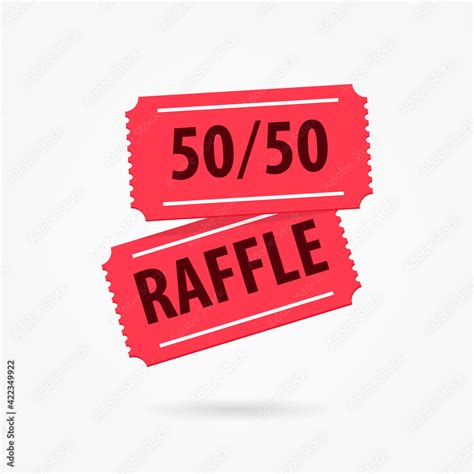 50-50 raffle icon. Clipart image isolated on white background Stock ...