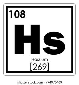 Hassium Chemical Element Periodic Table Science Stock Illustration ...