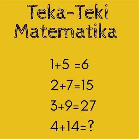 Uji Kecerdasan Dengan Teka-Teki Matematika - SobatSekolah.com