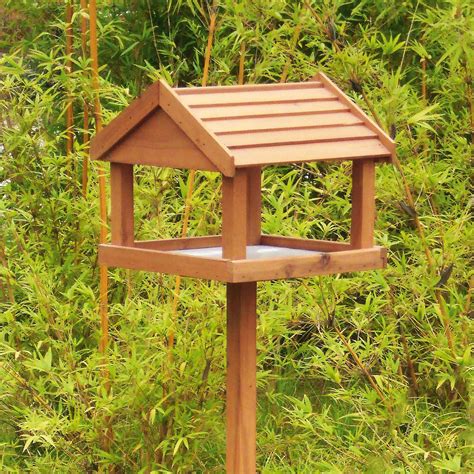 Bird Table Premium Wood Slate Garden Birds Feeder Feeding Station Free ...