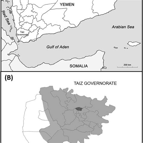 Map of Yemen and Taiz governorate. | Download Scientific Diagram