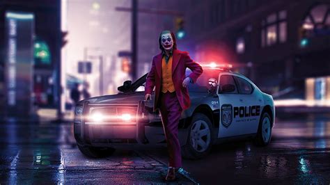 4K Descarga gratis | joker está de pie en el del coche de policía joker ...