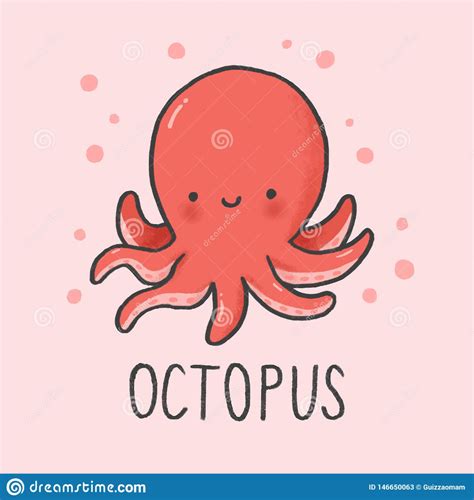 Cute Octopus Cartoon Drawing