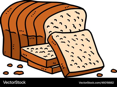 Ramadan slice loaf bread cartoon colored clipart Vector Image