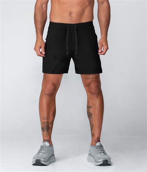 Born Tough Plain 7 Inch Inseam Running Shorts For Men Black