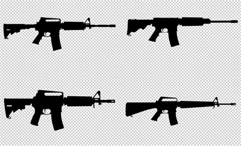 AR-15 SVG Gun Silhouettes Vector Clip Art Cut Files for - Etsy