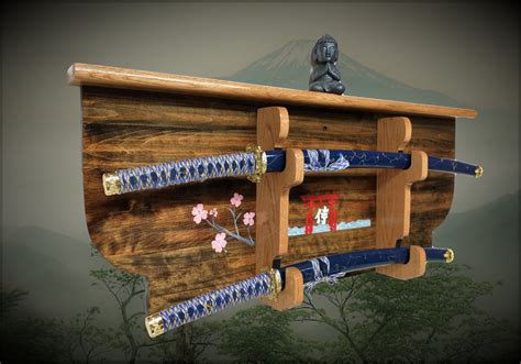 SWORD WALL SHELF, Sword Rack, Samurai Shinto Bushido Katana Sword ...