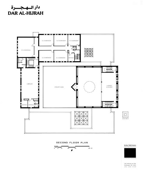 Dar Al-Hijrah Islamic Center | Second floor plan | Archnet