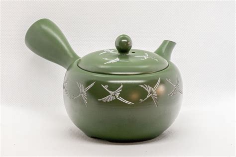 Japanese Kyusu 档陽 Mishima Inlay Green Tokoname-yaki Teapot | Etsy | Tea ...