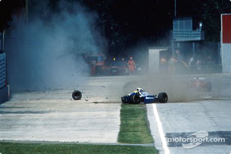 The fatal crash of Ayrton Senna at Tamburello at San Marino GP