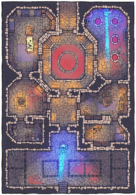 The Cultist Lair – A Dungeon Map from 2-Minute Tabletop | Dungeon maps ...