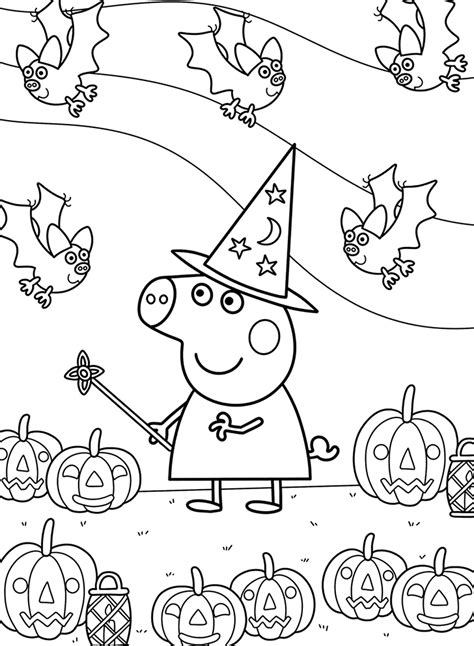 Halloween Peppa Pig Coloring Pages - Free Printable Coloring Pages