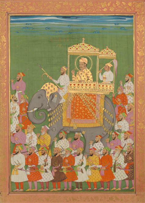 Mughal Emperor Akbar I (1542–1605). Miniature painting from 'Storia do ...