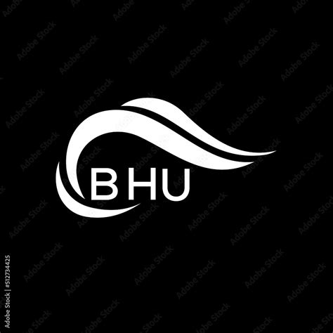 BHU letter logo. BHU best black ground vector image. BHU letter logo ...