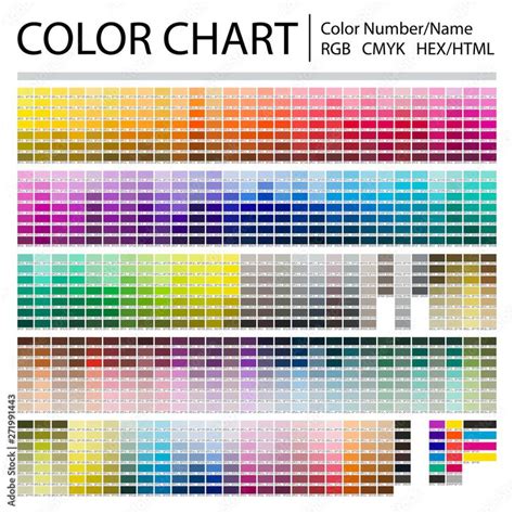 Color Chart. Print Test Page. Color Numbers or Names. RGB, CMYK ...