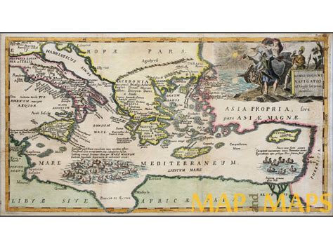 Trojan war Journey of Aeneas Mythology Mediterranean 1770 | Mapandmaps