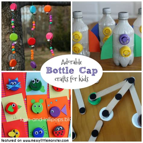 Bottle Cap Crafts for Kids - Messy Little Monster