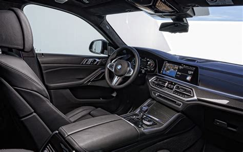 Download wallpapers 2020, BMW X6, M50i, interior, inside view, front ...