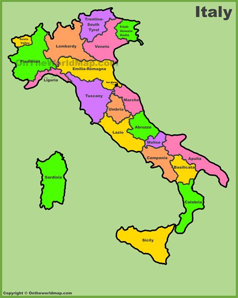 Italy regions map