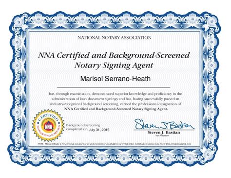 NNA Certified and Background-Screened Notary Signing Agent