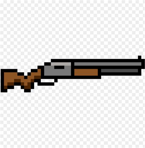 Fortnite Pump Shotgun - Minecraft Pixel Art Guns PNG Transparent With ...