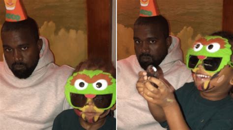 Kanye West celebrates birthday with son Saint in Sesame Street hats ...