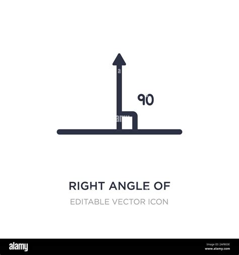 right angle of 90 degrees icon on white background. Simple element ...