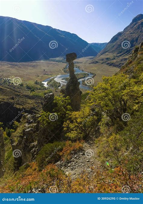 Sunny mountain valley stock image. Image of blue, rocks - 30926295