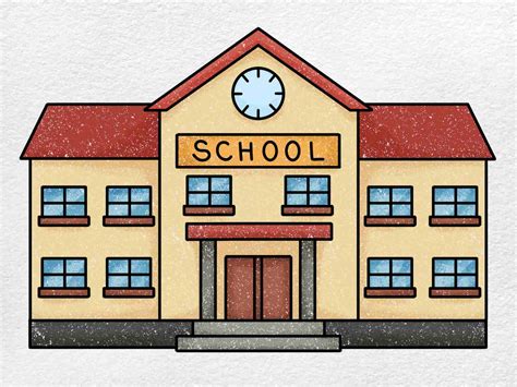 How to Draw a School - HelloArtsy