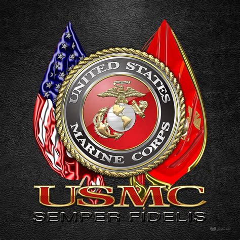 U. S. Marine Corps U S M C Emblem on Black by Serge Averbukh in 2022 ...