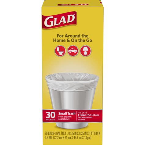 Glad Small Trash Bags - 4 gal - 30 ct - Walmart.com