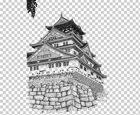 Osaka Castle Drawing Perspective Sketch PNG, Clipart, Ancient, Ancient ...